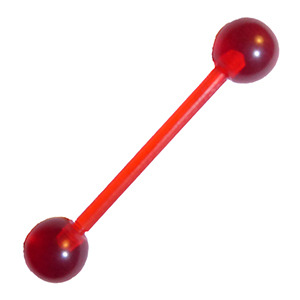 Piros áttetsző acryl nyelv piercing