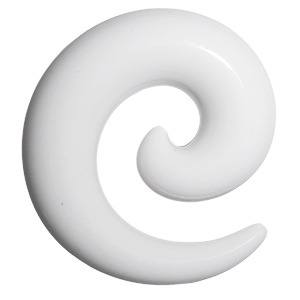 Fehér acryl csiga fültágító