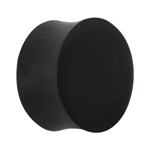 Tömör fekete fa fültágító matt (19-32 mm)